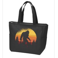 Retro Bigfoot Believer Silhouette Sasquatch Hide And Seek Zip Tote Bag