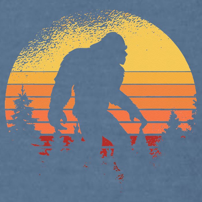 Retro Bigfoot Believer Silhouette Sasquatch Hide And Seek Garment-Dyed Sweatshirt