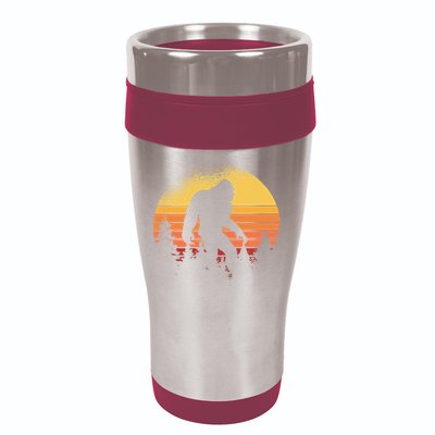 Retro Bigfoot Believer Silhouette Sasquatch Hide And Seek 16oz Travel Tumbler