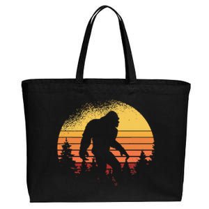 Retro Bigfoot Believer Silhouette Sasquatch Hide And Seek Cotton Canvas Jumbo Tote