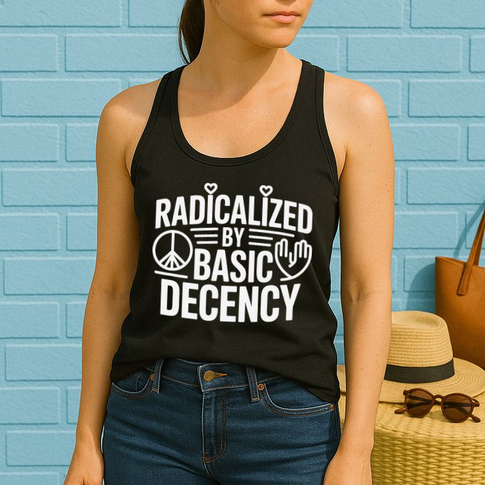 Radicalized By Basic Decency Protest Resist Persist Womens Tank Top