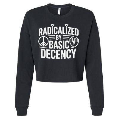 Radicalized By Basic Decency Protest Resist Persist Cropped Pullover Crew