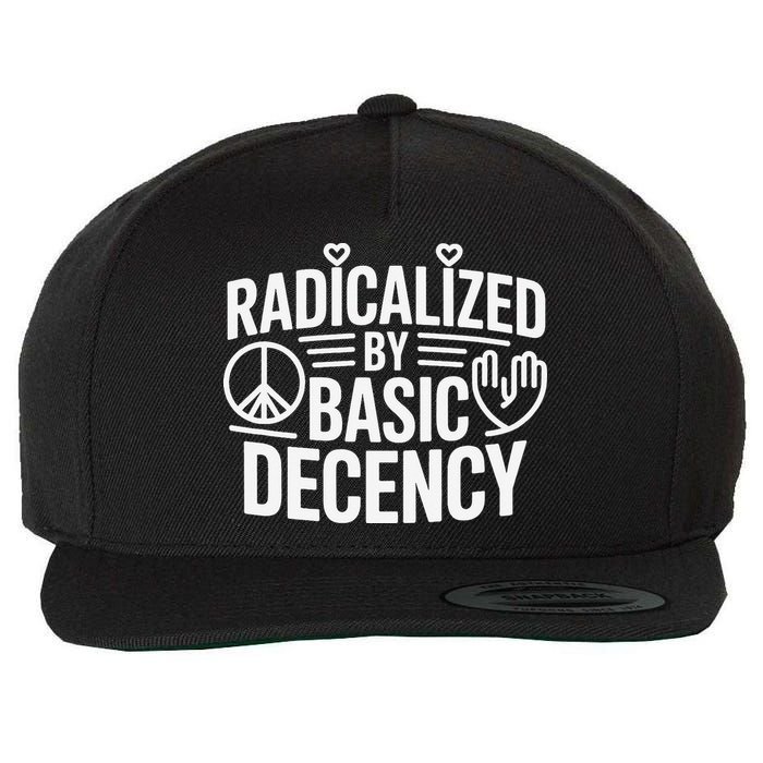 Radicalized By Basic Decency Protest Resist Persist Wool Snapback Cap