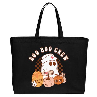 Retro Boo Boo Crew Cute Nurse Halloween Party Funny Cotton Canvas Jumbo Tote