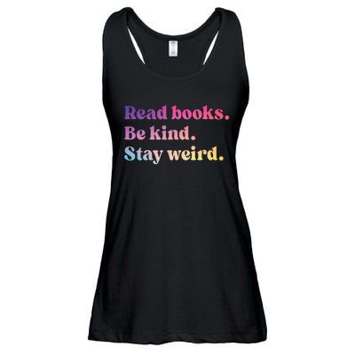 Read Books Be Kind Stay Weird Funny Book Lover Ladies Essential Flowy Tank