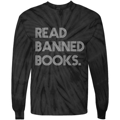 Read Banned Books Librarians Banned Books Week Retro Vintage Tie-Dye Long Sleeve Shirt