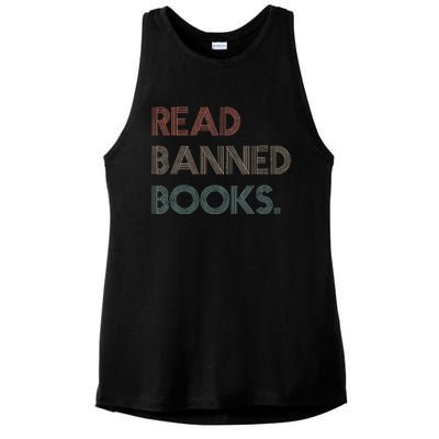 Read Banned Books Librarians Banned Books Week Retro Vintage Ladies PosiCharge Tri-Blend Wicking Tank