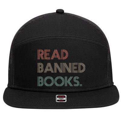 Read Banned Books Librarians Banned Books Week Retro Vintage 7 Panel Mesh Trucker Snapback Hat