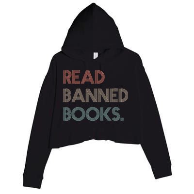 Read Banned Books Librarians Banned Books Week Retro Vintage Crop Fleece Hoodie