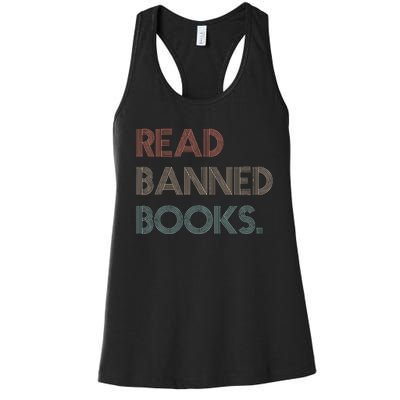 Read Banned Books Librarians Banned Books Week Retro Vintage Women's Racerback Tank