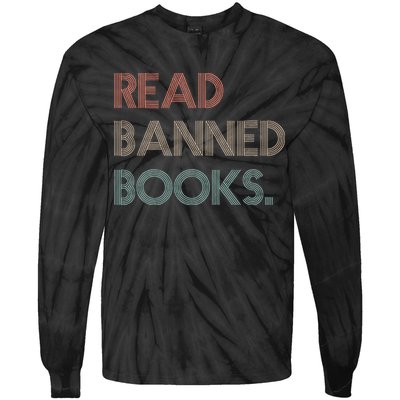 Read Banned Books Librarians Banned Books Week Retro Vintage Tie-Dye Long Sleeve Shirt