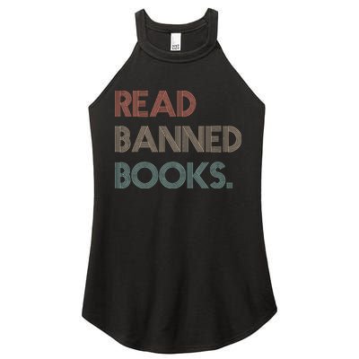 Read Banned Books Librarians Banned Books Week Retro Vintage Women's Perfect Tri Rocker Tank
