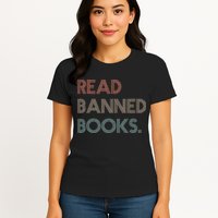 Read Banned Books Librarians Banned Books Week Retro Vintage Womens T-Shirt