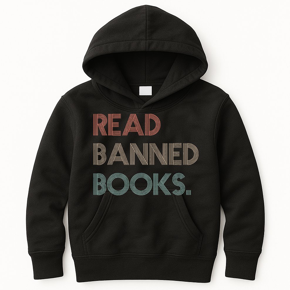 Read Banned Books Librarians Banned Books Week Retro Vintage Kids Hoodie
