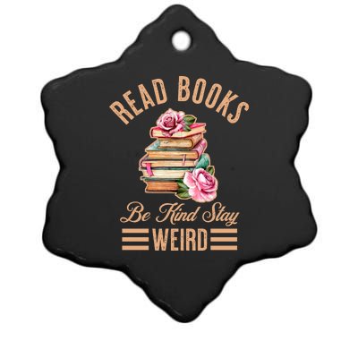 Read Books Be Kind Stay Weird Ceramic Star Ornament