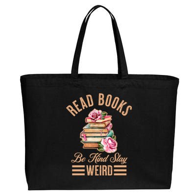 Read Books Be Kind Stay Weird Cotton Canvas Jumbo Tote