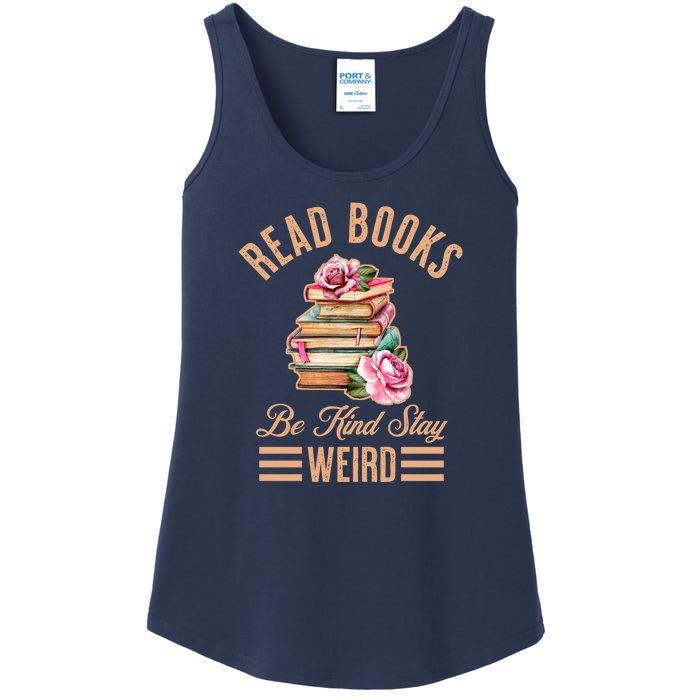 Read Books Be Kind Stay Weird Ladies Essential Tank