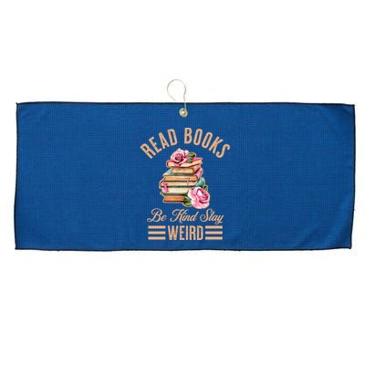 Read Books Be Kind Stay Weird Large Microfiber Waffle Golf Towel