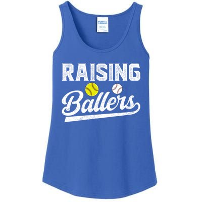 Raising Ballers Baseball Softball Dad Of Ballers Meaningful Gift Ladies Essential Tank