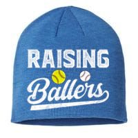 Raising Ballers Baseball Softball Dad Of Ballers Meaningful Gift Sustainable Beanie