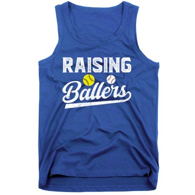 Raising Ballers Baseball Softball Dad Of Ballers Meaningful Gift Tank Top