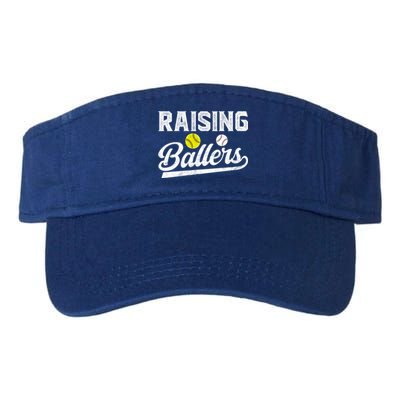 Raising Ballers Baseball Softball Dad Of Ballers Meaningful Gift Valucap Bio-Washed Visor