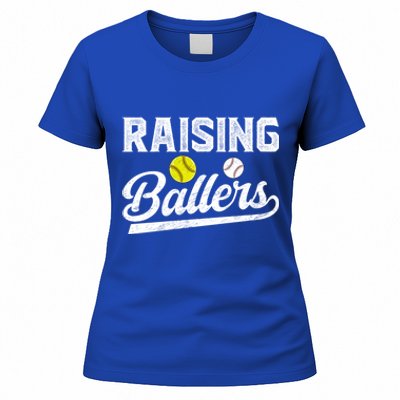 Raising Ballers Baseball Softball Dad Of Ballers Meaningful Gift Women's T-Shirt