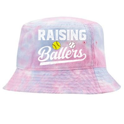 Raising Ballers Baseball Softball Dad Of Ballers Meaningful Gift Tie-Dyed Bucket Hat