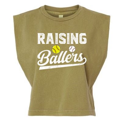 Raising Ballers Baseball Softball Dad Of Ballers Meaningful Gift Garment-Dyed Women's Muscle Tee