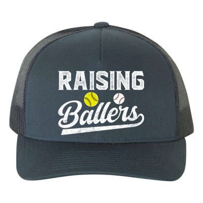 Raising Ballers Baseball Softball Dad Of Ballers Meaningful Gift Yupoong Adult 5-Panel Trucker Hat