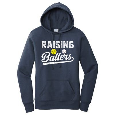 Raising Ballers Baseball Softball Dad Of Ballers Meaningful Gift Women's Pullover Hoodie