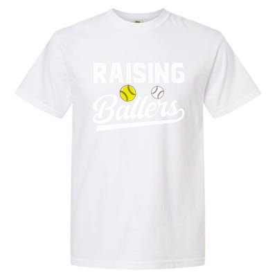 Raising Ballers Baseball Softball Dad Of Ballers Meaningful Gift Garment-Dyed Heavyweight T-Shirt