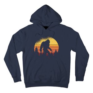 Retro Bigfoot Believer Silhouette Sasquatch Hide And Seek Hoodie