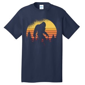 Retro Bigfoot Believer Silhouette Sasquatch Hide And Seek Tall T-Shirt