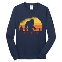 Retro Bigfoot Believer Silhouette Sasquatch Hide And Seek Tall Long Sleeve T-Shirt