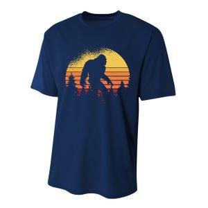 Retro Bigfoot Believer Silhouette Sasquatch Hide And Seek Performance Sprint T-Shirt