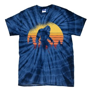 Retro Bigfoot Believer Silhouette Sasquatch Hide And Seek Tie-Dye T-Shirt