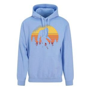 Retro Bigfoot Believer Silhouette Sasquatch Hide And Seek Unisex Surf Hoodie