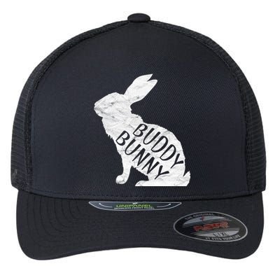 Retro Buddy Bunny Gift Dad Rabbit Matching Family Easter Gift Flexfit Unipanel Trucker Cap