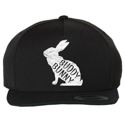 Retro Buddy Bunny Gift Dad Rabbit Matching Family Easter Gift Wool Snapback Cap