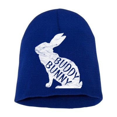 Retro Buddy Bunny Gift Dad Rabbit Matching Family Easter Gift Short Acrylic Beanie