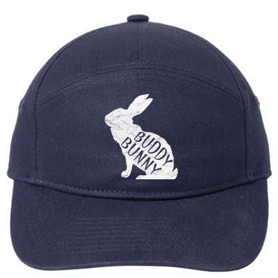 Retro Buddy Bunny Gift Dad Rabbit Matching Family Easter Gift 7-Panel Snapback Hat