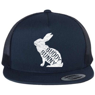 Retro Buddy Bunny Gift Dad Rabbit Matching Family Easter Gift Flat Bill Trucker Hat