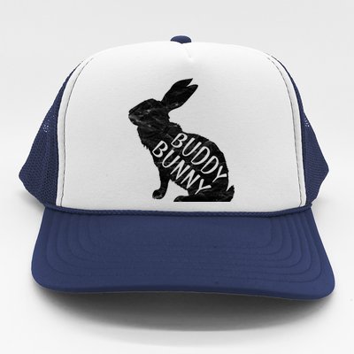 Retro Buddy Bunny Gift Dad Rabbit Matching Family Easter Gift Trucker Hat