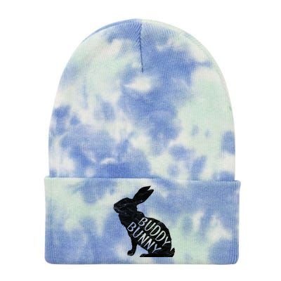 Retro Buddy Bunny Gift Dad Rabbit Matching Family Easter Gift Tie Dye 12in Knit Beanie