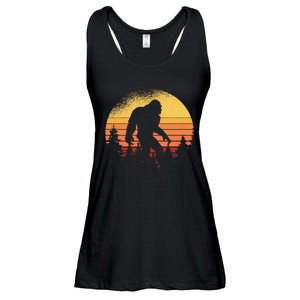 Retro Bigfoot Believer Silhouette Sasquatch Hide And Seek Ladies Essential Flowy Tank