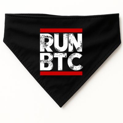 Run Btc Bitcoin Cryptocurrency USA-Made Doggie Bandana