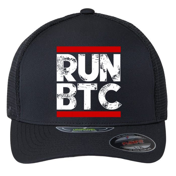 Run Btc Bitcoin Cryptocurrency Flexfit Unipanel Trucker Cap