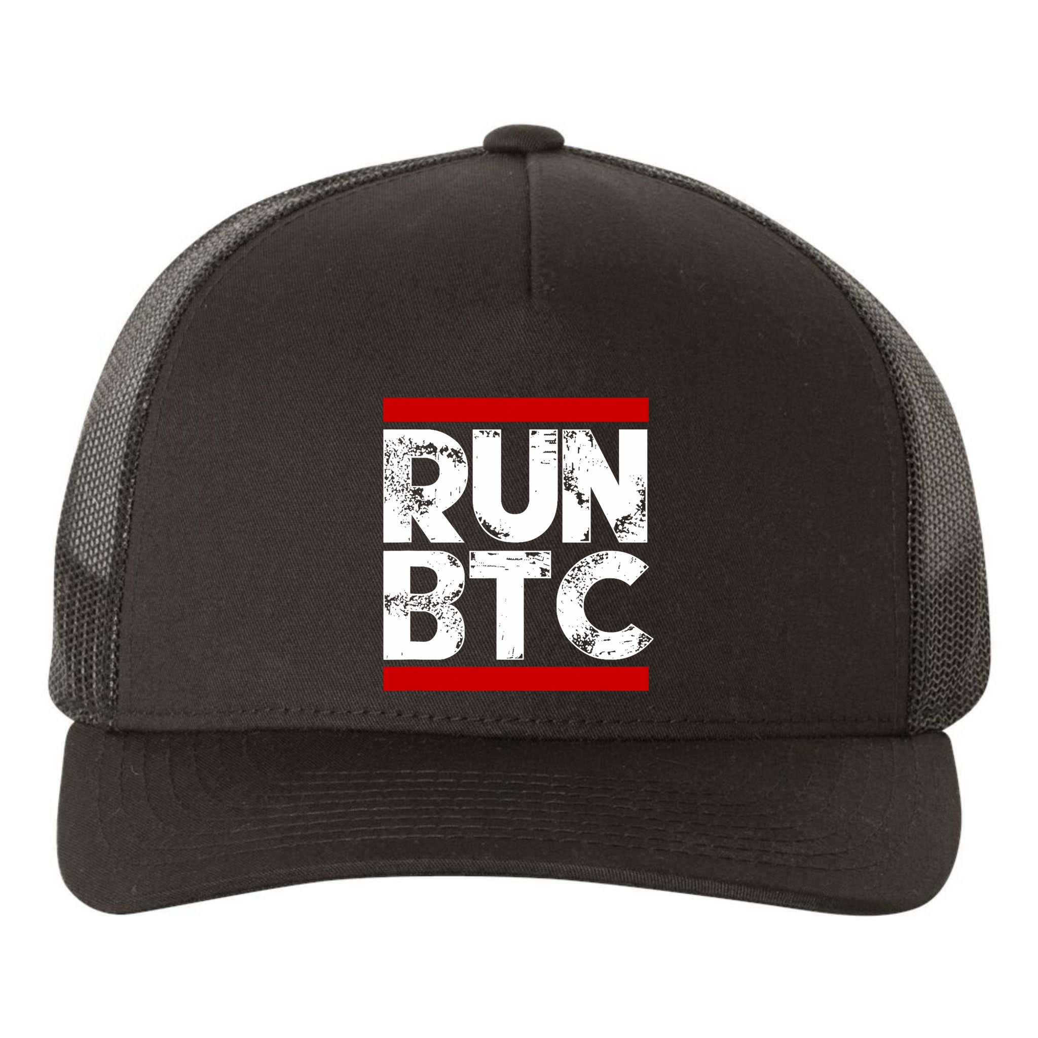 Run Btc Bitcoin Cryptocurrency Yupoong Adult 5-Panel Trucker Hat