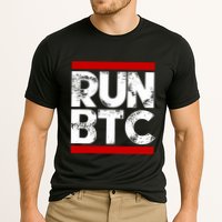 Run Btc Bitcoin Cryptocurrency Cooling Performance Crew T-Shirt